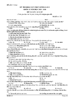 Đề thi thử THPT Quốc gia 2024 lần 3 môn Lịch sử - Mã đề 223 trường THPT Đội Cấn, Vĩnh Phúc