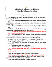 Bộ câu hỏi trắc nghiêm 100 câu môn Tư tưởng  Hồ Chí Minh  | Trường Đại học Kinh doanh và Công nghệ Hà Nội