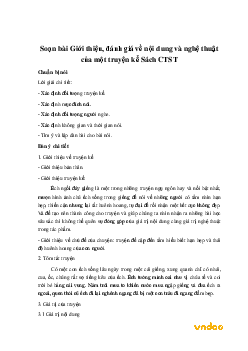 Soạn bài Giới thiệu, đánh giá về nội dung và nghệ thuật của một truyện kể Sách CTST