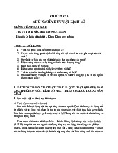 CHƯƠNG 3: CHỦ NGHĨA DUY VẬT LỊCH SỬ VÀ VAI TRÒ CON NGƯỜI