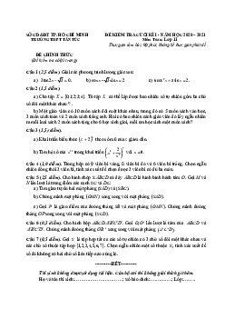 Đề kiểm tra cuối kì 1 Toán 11 năm 2020 – 2021 trường THPT Tân Túc – TP HCM