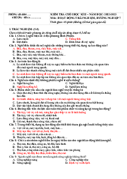 Đề thi học kì 2 môn Hoạt động trải nghiệm hướng nghiệp 7 năm 2022 - 2023 sách Chân trời sáng tạo - Đề 1