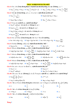 TOP 60 Câu trắc nghiệm Toán 11 bài lôgarit mức thông hiểu