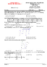 Đề thi thử TN THPT 2025 lần 1 môn Toán trường THPT Đô Lương 1 – Nghệ An có đáp án