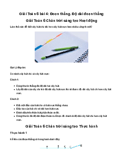 Giải Toán 6 Bài 4: Đoạn thẳng. Độ dài đoạn thẳng sách Chân Trời Sáng Tạo
