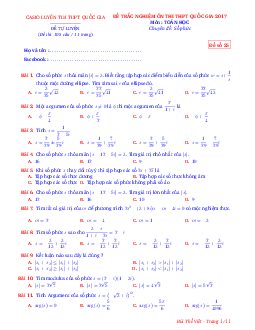 4 đề trắc nghiệm chuyên đề số phức – Bùi Thế Việt Toán 12