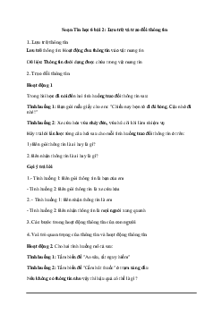 Giải Tin học 6 Bài 2: Lưu trữ và trao đổi thông tin | Cánh diều