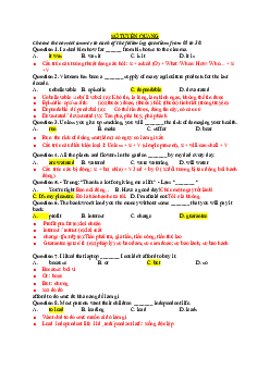 Đề thi tuyển sinh lớp 10 THPT năm học 2022-2023 môn Tiếng Anh (không chuyên) - Sở Giáo dục và Đào tạo Tuyên Quang có đáp án và giải thích chi tiết