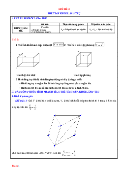 100 Câu Trắc Nghiệm Thể Tích Khối Lăng Trụ Theo Từng Mức Độ Có Lời Giải Chi Tiết