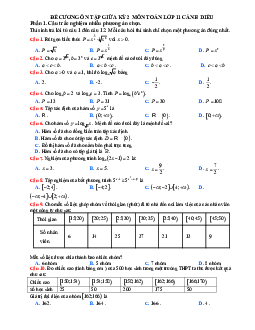 Đề cương ôn tập giữa học kì 2 môn Toán 11 sách Cánh diều