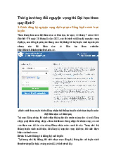 Thời gian thay đổi nguyện vọng thi Đại học theo quy định?