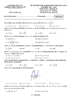 Đề thi thử THPT Quốc gia năm 2023 môn Toán lần 1 trường THPT Ngô Gia Tự, Đắk Lắk