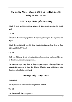 Bài 4: Mạng xã hội và một số kênh trao đổi thông tin trên Internet | Giải Tin học lớp 7 sách Kết nối tri thức