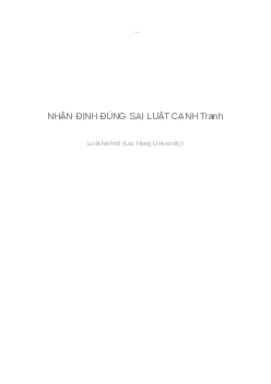 Nhận định đúng/ sai môn Luật cạnh tranh (có đáp án)