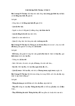 Giải bài tập SGK Tin học 12 Bài 11: Các thao tác với cơ sở dữ liệu quan hệ