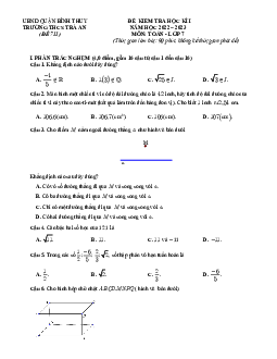 Đề học kì 1 Toán 7 năm 2022 – 2023 trường THCS Trà An – Cần Thơ