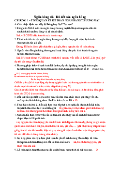 Ngân hàng câu hỏi dạng nhận định đúng sai Kế toán ngân hàng thương mại có đáp án