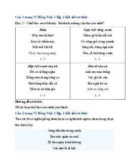 Giải SGK Tiếng Việt 3 trang 73, 74 Ôn tập giữa học kì 2 - Tiết 3, 4 | Kết nối tri thức