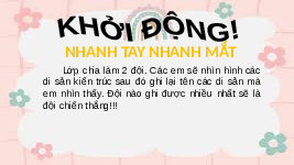 Giáo án điện tử Mĩ Thuật 7 Bài 5 Chân trời sáng tạo: Bìa sách với di sản kiến trúc Việt Nam