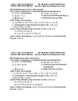 Đề kiểm tra 45 phút Đại số 10 chương 1 năm 2018 – 2019 trường THPT Đoàn Thượng – Hải Dương
