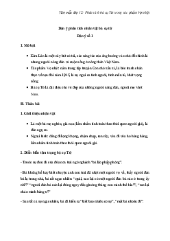 Phân tích bà cụ Tứ trong tác phẩm Vợ nhặt | Văn mẫu 12
