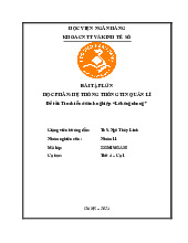 Báo cáo Tìm hiểu doanh nghiệp “Lehongnhung” môn Hệ thống thông tin quản lý | Học viện Ngân hàng