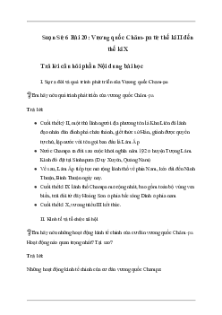 Giải Lịch sử lớp 6 Bài 20: Vương quốc Chăm-pa từ thế kỉ II đến thế kỉ X - Chân Trời Sáng Tạo