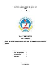 Nêu một tổ chức mà em quan tâm. Phân tích môi trường hoạt động của tổ chức đó? | Bài tập nhóm môn Quản lý học