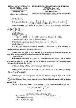Đề học sinh giỏi Toán 8 năm 2022 – 2023 phòng GD&ĐT thành phố Bắc Giang