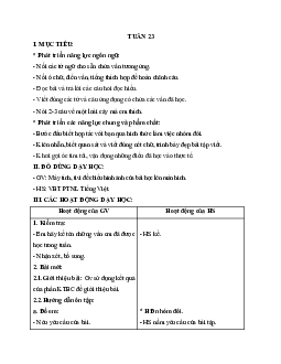 Tuần 23 | Giáo án buổi 2 Tiếng Việt học kì 1 | Cánh diều