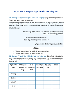 Soạn bài Thực hành tiếng Việt trang 74 | SGK Ngữ Văn 9 Chân trời sáng tạo (Tập 2)