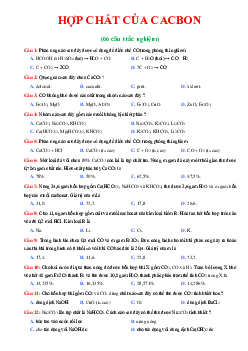 Bài tập trắc nghiệm hợp chất của cacbon ( có đáp án )