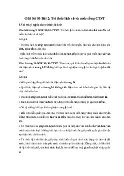 Giải Sử 10 Bài 2: Tri thức lịch sử và cuộc sống CTST