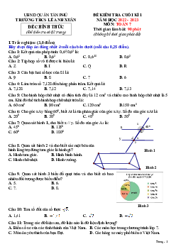 Đề cuối kì 1 Toán 7 năm 2022 – 2023 trường THCS Lê Anh Xuân – TP HCM