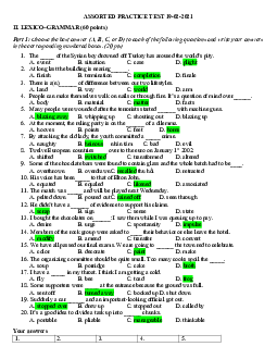 Assorted practice Test 19-02-2021 with key