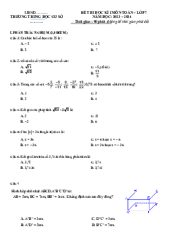 Đề thi học kì 1 môn Toán 7 năm 2023 - 2024 sách Chân trời sáng tạo - Đề 10