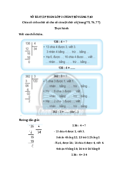 Giải Vở bài tập Toán lớp 3 Chân trời sáng tạo: Chia số có ba chữ số cho số có một chữ số trang 75, 76, 77