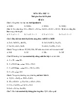Đề thi khảo sát chất lượng đầu năm lớp 11 môn Hóa 2023 - 2024 - Đề số 6