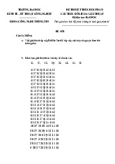 Đề Thi Kết Thúc Học Phần - Cấu Trúc Dữ Liệu & Giải Thuật | Đại học Kinh tế kỹ thuật công nghiệp