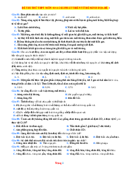 Đề thi thử tốt nghiệp sinh học THPTQG 2023 bám sát đề minh họa số 1 (có đáp án)