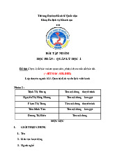 Chọn 1 tổ chức mà em quan tâm, phân tích cơ cấu tổ chức đó | Bài tập nhóm môn Quản lý học