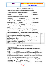 Đề Ôn Tập Cuối HK1 Anh 8 Global 2025-2026 Có Đáp Án File Nghe-Đề 9
