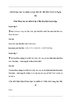 Giải KHTN 6 Bài 45: Hệ Mặt Trời và Ngân Hà - Chân Trời Sáng Tạo