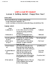 Unit 6: our tet holiday môn English Studies| Trường Đại học Thăng Long