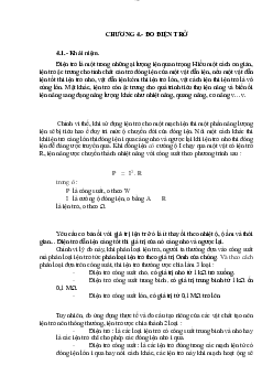 Lý thuyết bài giảng môn Kỹ thuật cảm biến và đo lường nội dung chương 4: Đo điện trở
