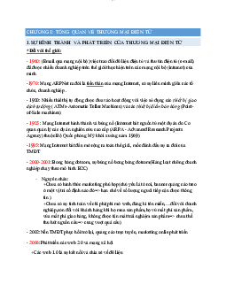 Tóm tắt các chương thương mại điện tử | Đại học Thương mại