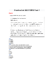 Practice Set 2023 Toeic Test 1 môn English | Đại học Bách Khoa, Đại học Đà Nẵng