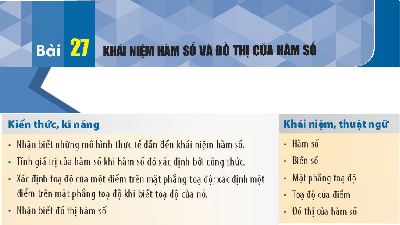 Giáo án điện tử Toán 8 Bài 27 Kết nối tri thức: Khái niệm hàm số và đồ thị của hàm số