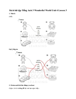 Giải Sách bài tập Tiếng Anh 3 Wonderful World Unit 4 My house Lesson 3