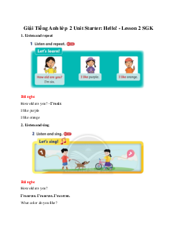 Unit Starter: Hello! - Lesson 2 SGK | Tiếng anh 2 Family and Friends